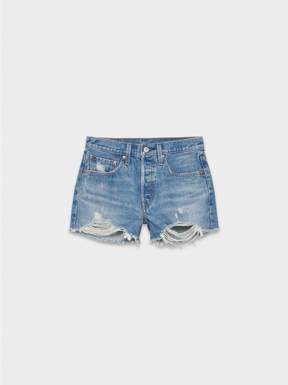 NWOT Distressed Levi’s 501 Original Light Blue Denim Cutoff Shorts
